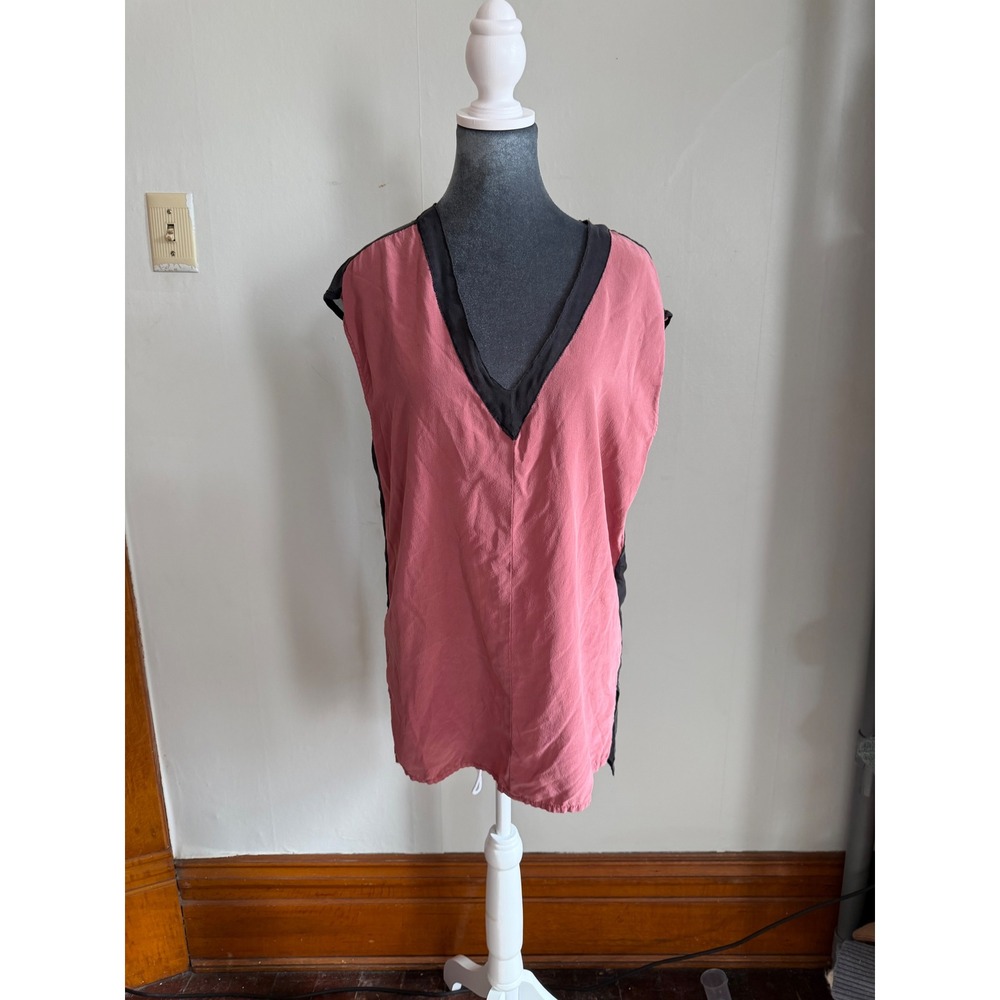 SILK Sleeveless Tunic Top XS Oversized tank Classic old money quiet luxury flowy